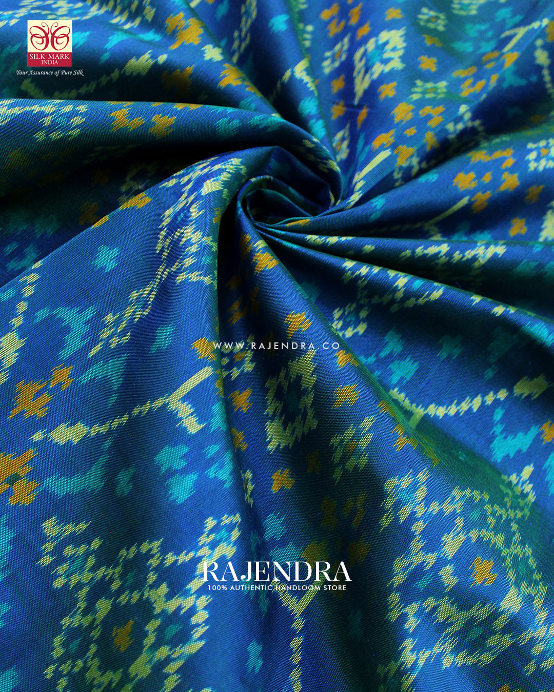 Handwoven Navratna Bhat Single Ikkat Rajkot Patola Saree