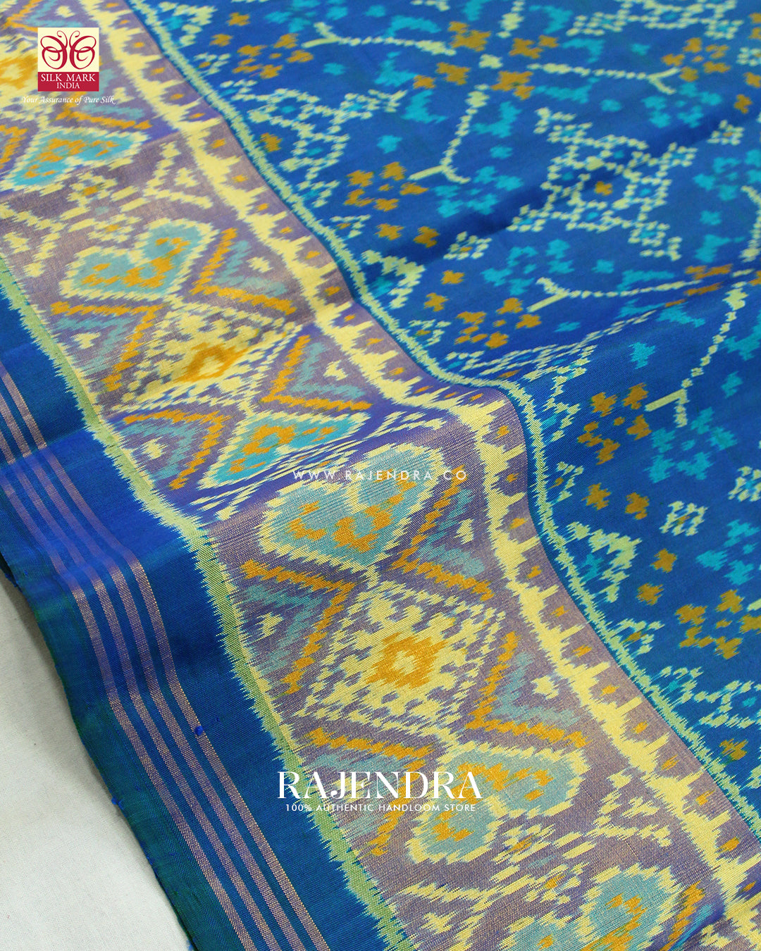 Handwoven Navratna Bhat Single Ikkat Rajkot Patola Saree