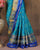 Traditional Navratna Bhat Sky Blue Single Ikat Rajkot Patola Saree