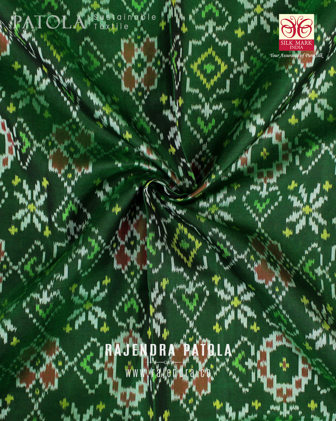 Traditional Navratna Bhat Single Ikat Rajkot Patola Saree
