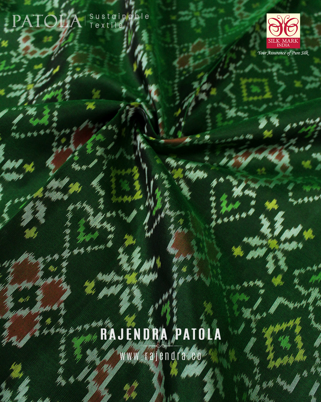 Traditional Navratna Bhat Single Ikat Rajkot Patola Saree