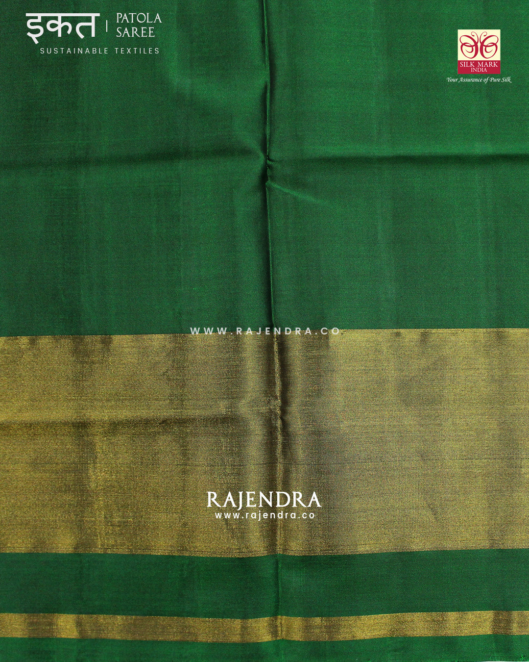 Traditional Navratna Manekchowk Mix Green Single Ikat Rajkot Patola Saree