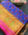 Traditional Panchanda Bhat Pink Blue Single Ikat Rajkot Patola Saree