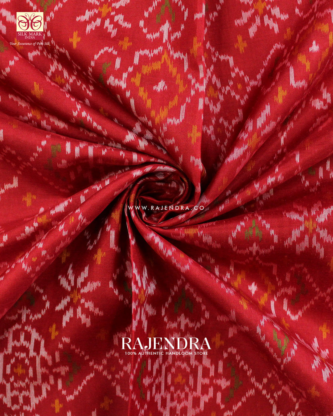 Traditional Navratna Manekchowk Design Single Ikat Rajkot Patola Saree
