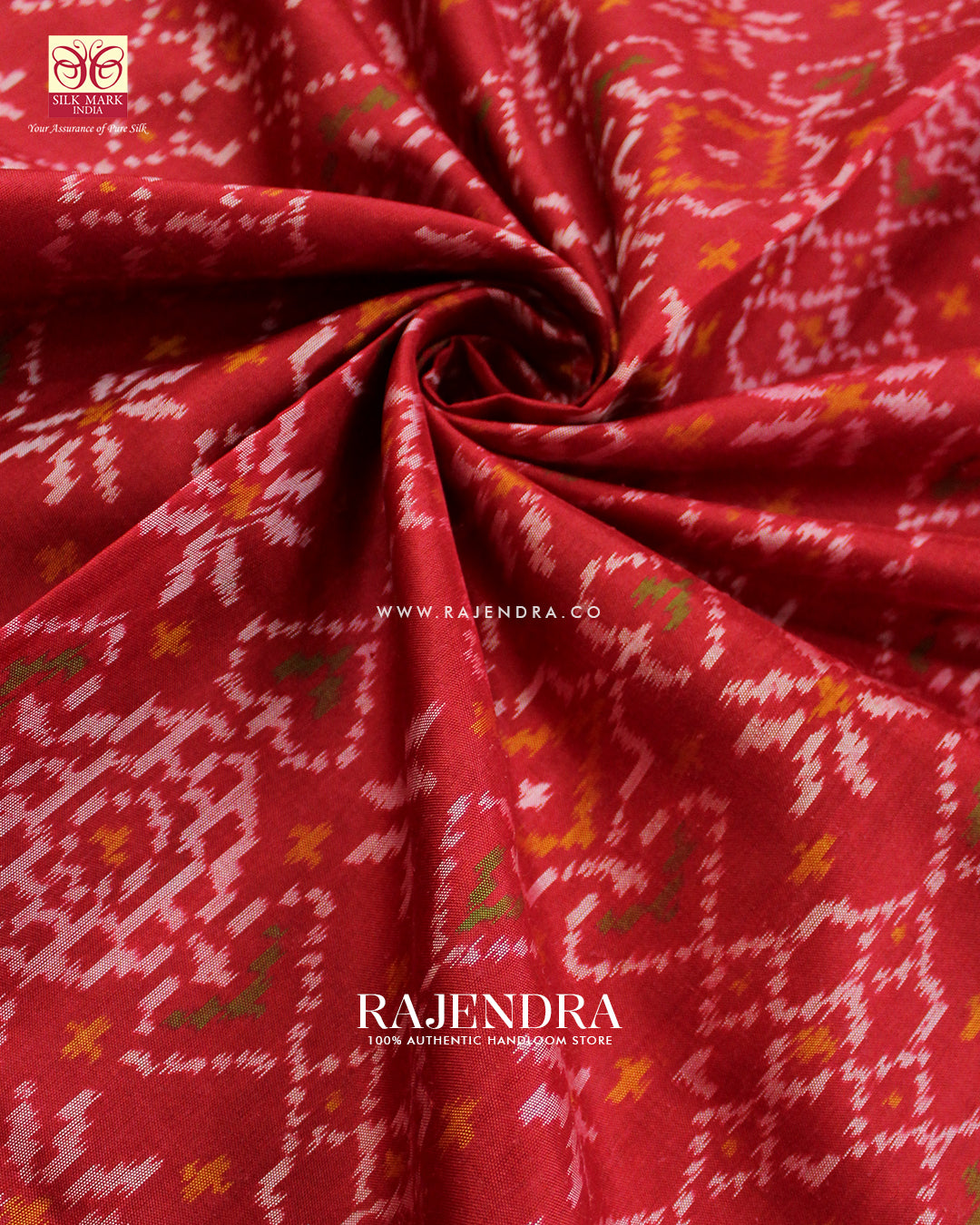 Traditional Navratna Manekchowk Design Single Ikat Rajkot Patola Saree
