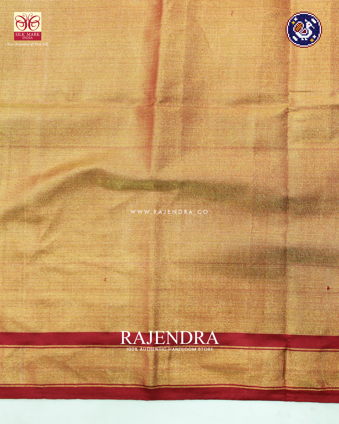 Traditional Navratna Design Red and Off-White Zari Tissue Rajkot Patola Saree