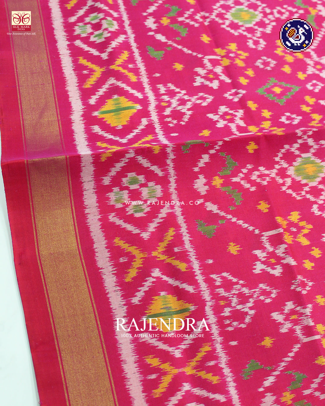 Traditional Navratna Design Pink Rajkot Patola Dupatta