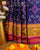 Traditional Navratna Bhat Pink and Blue Single Ikat Rajkot Patola Saree