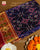 Traditional Navratna Bhat Pink and Blue Single Ikat Rajkot Patola Saree