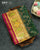 Traditional Navratna Design Pink and Green Single Ikat Rajkot Patola Saree
