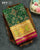 Traditional Navratna Design Pink and Green Single Ikat Rajkot Patola Saree