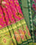 Traditional Navratna Bhat Pink and Green Single Ikat Rajkot Patola Saree
