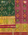 Traditional Navratna Design Pink and Green Single Ikat Rajkot Patola Saree