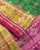 Traditional Navratna Bhat Pink and Green Single Ikkat Rajkot Patola Saree