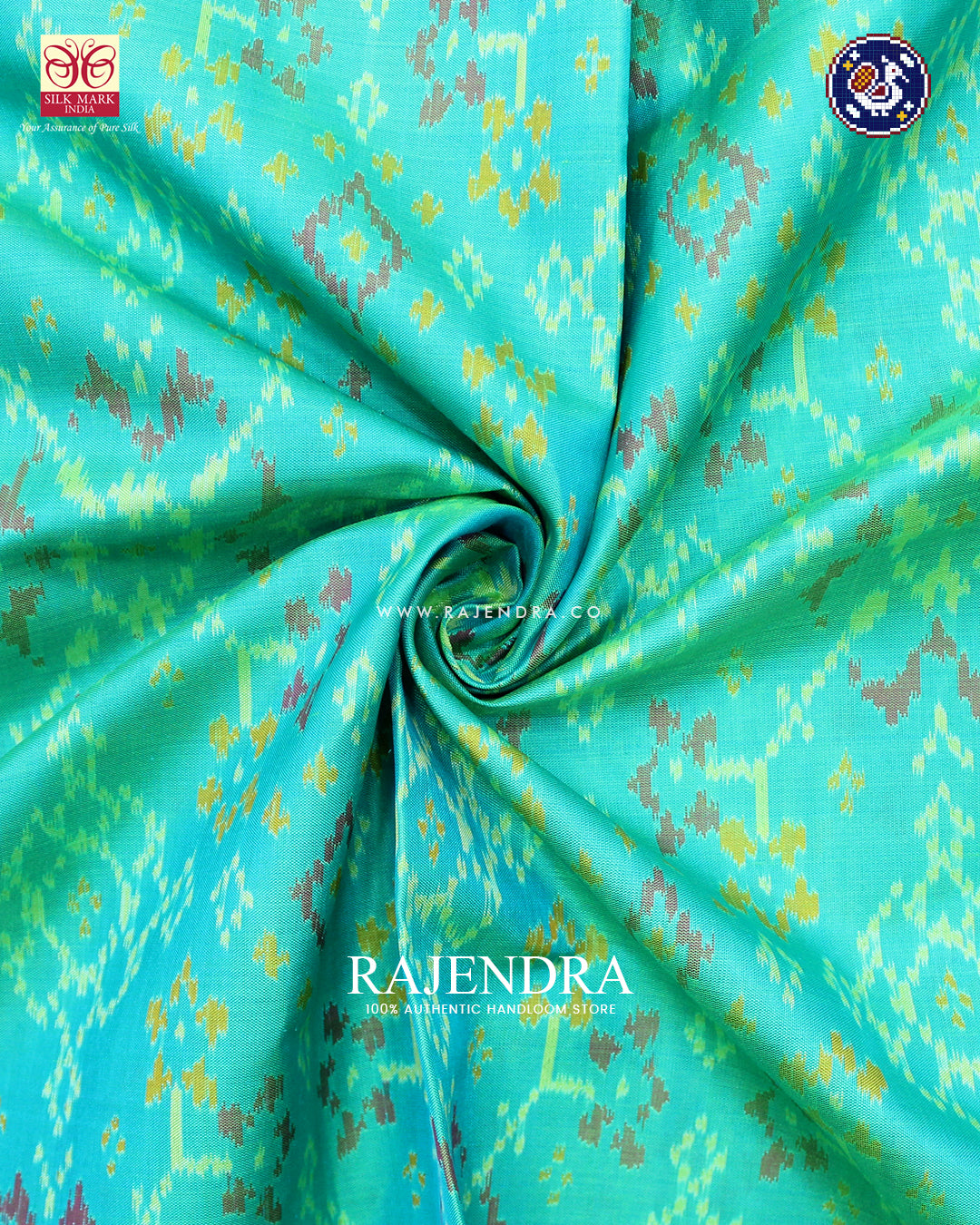 Traditional Navratna Design Pink and Light Green Rajkot Patola Saree