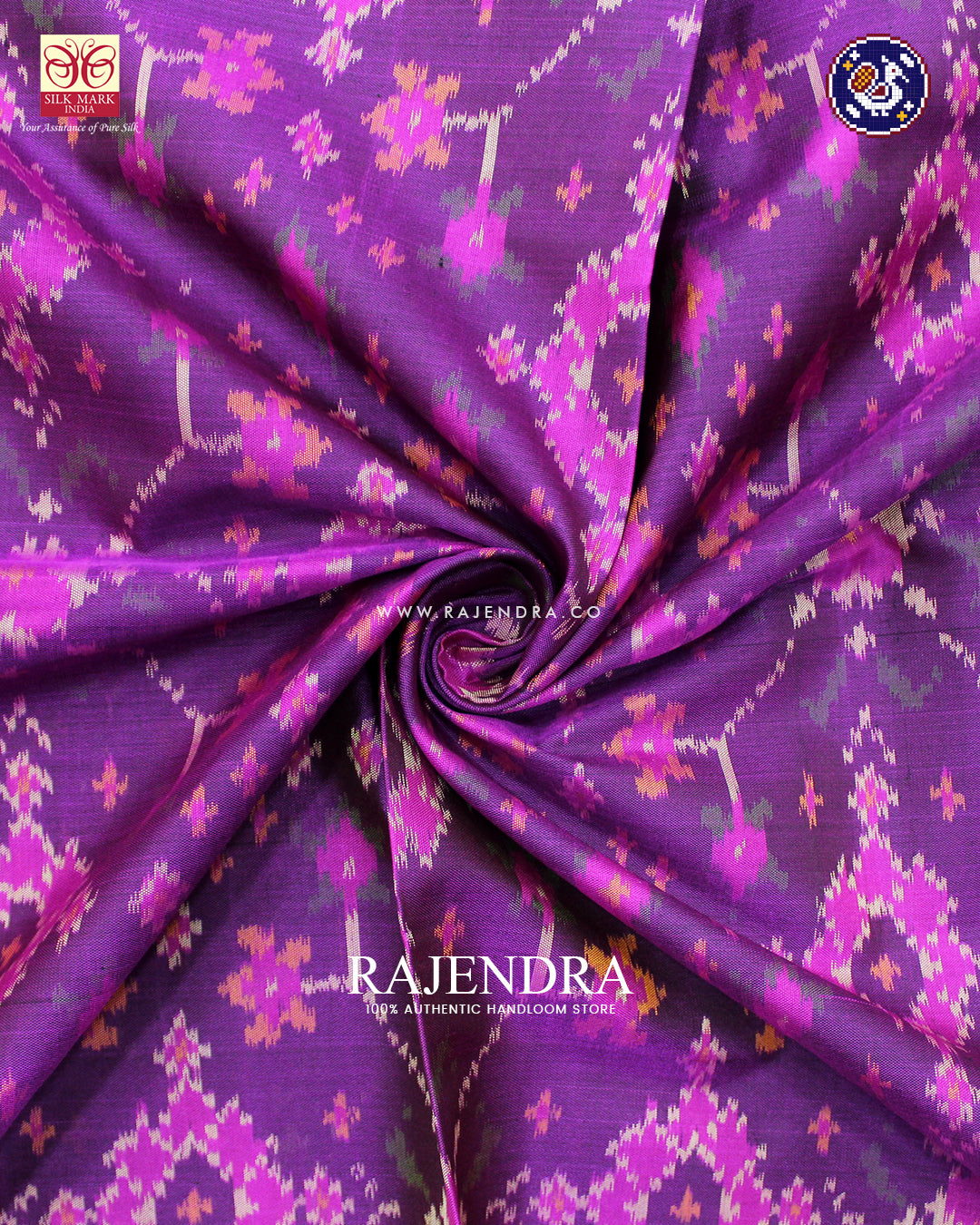 Traditional Navratna Design Pink and Magenta Rajkot Patola Saree