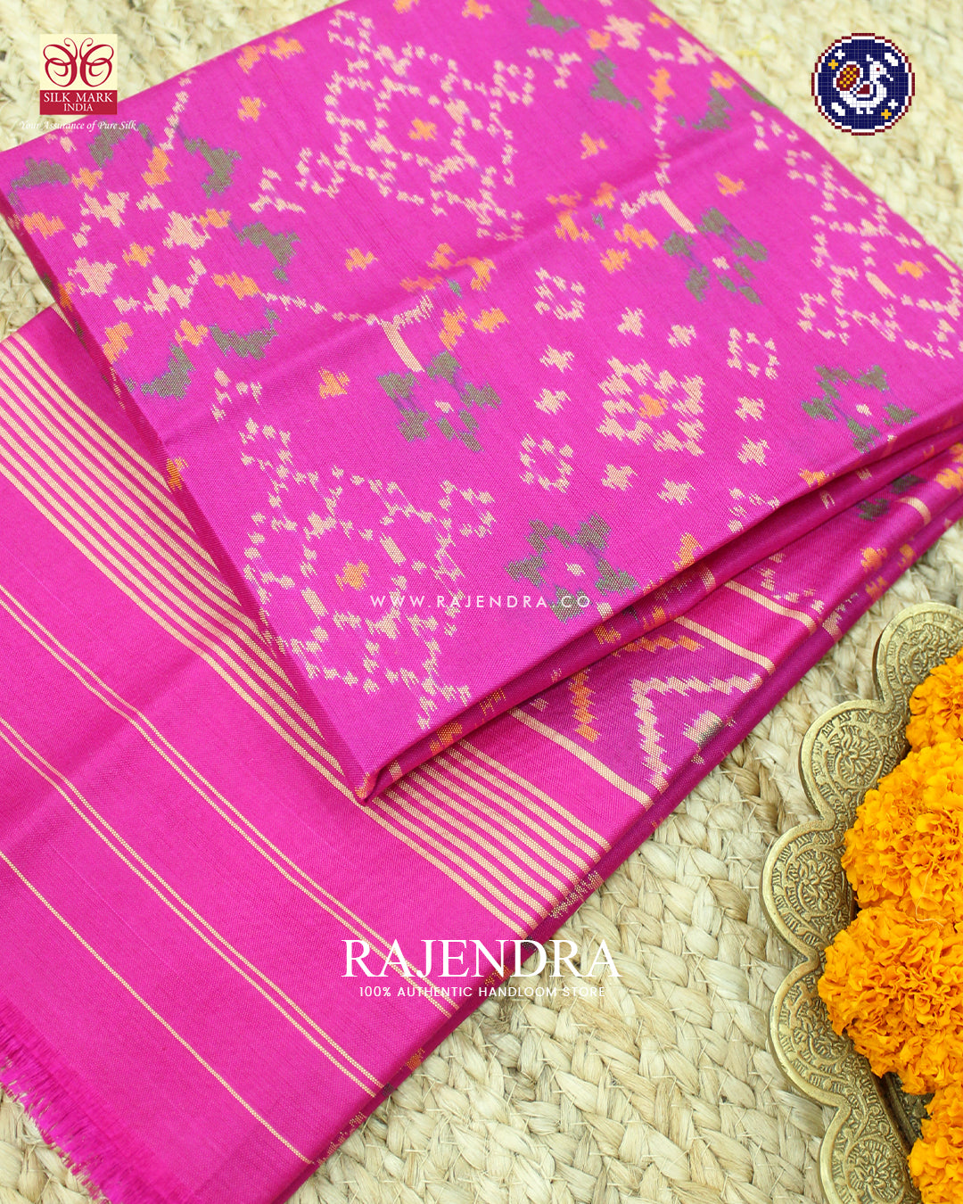 Traditional Navratna Design Pink Rajkot Patola Dupatta