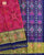 Traditional Navratna Bhat Pink and Blue Single Ikat Rajkot Patola Saree