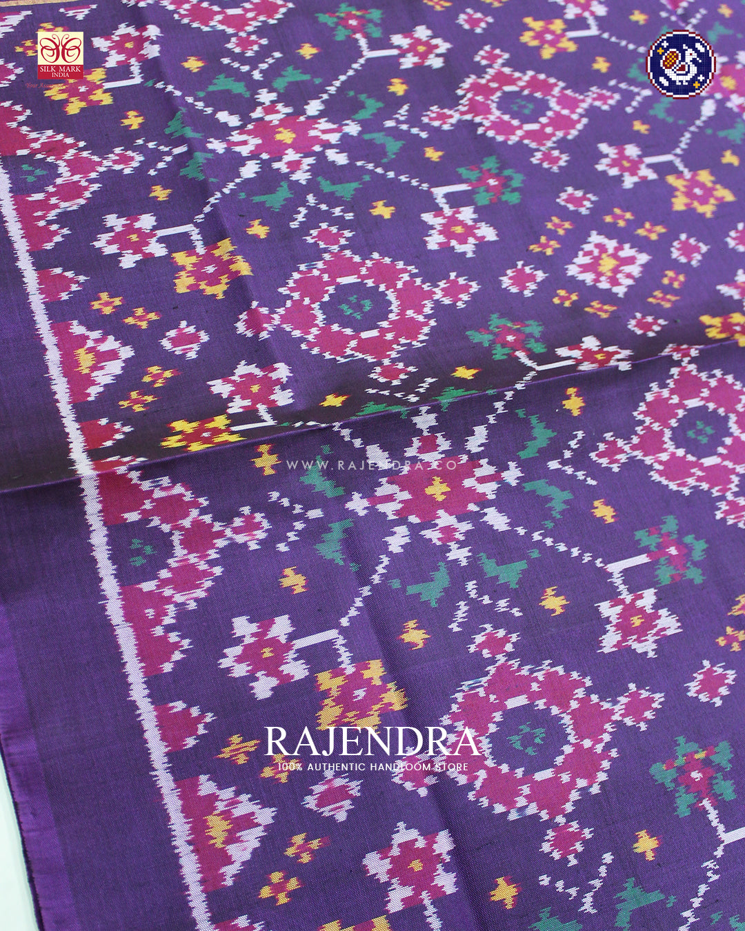 Traditional Navratna Design Purple Ikat Rajkot Patola Dupatta
