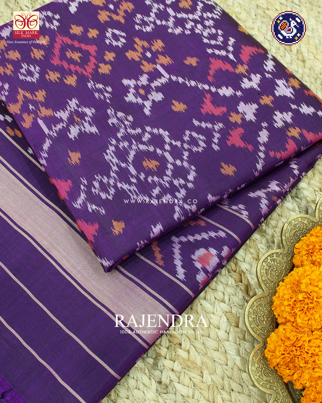 Traditional Navratna Design Purple Rajkot Patola Dupatta