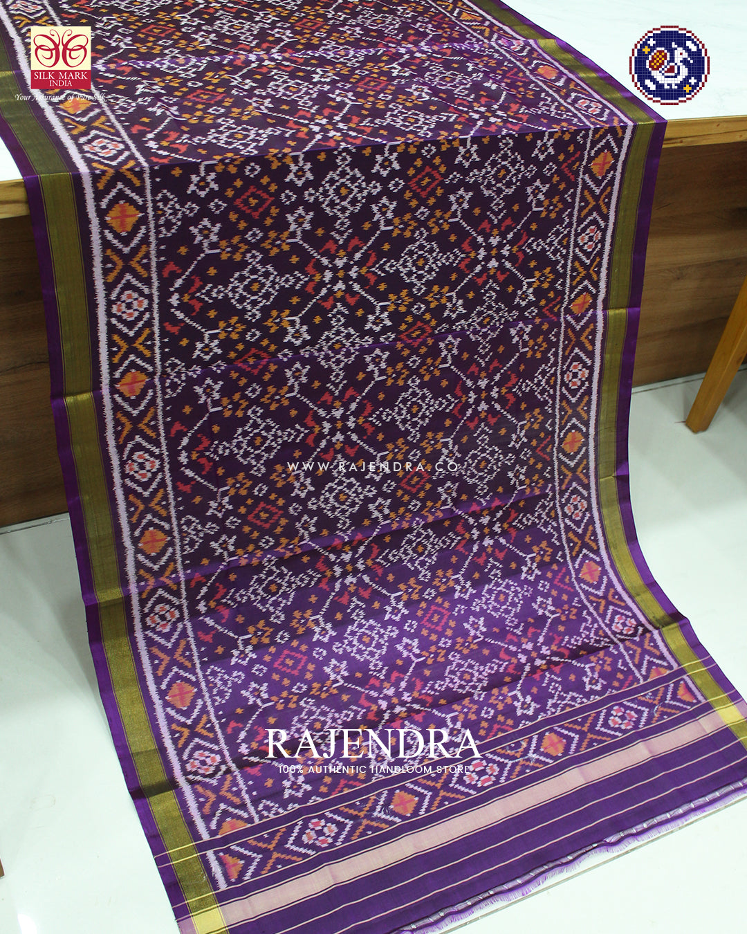 Traditional Navratna Design Purple Rajkot Patola Dupatta