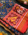 Traditional Navratna Design Red and Blue Semi Double Ikat Rajkot Patola Saree