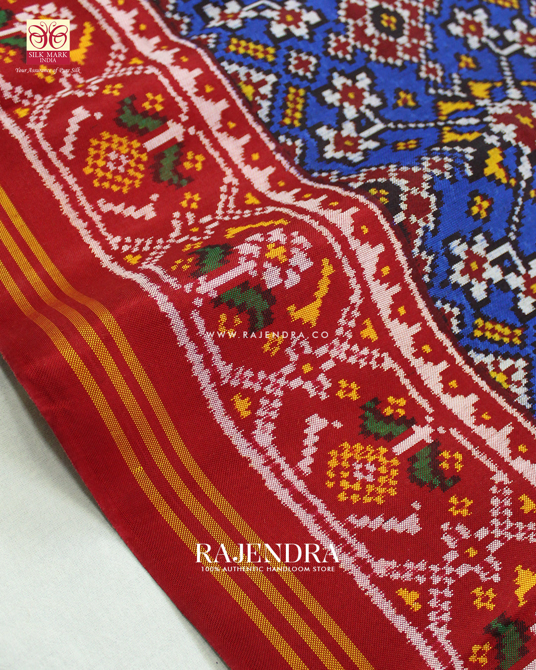 Exclusive Navratna Semi Double Weave Rajkot Patola Saree