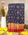 Traditional Navratna Bhat Red and Blue Single Ikat Rajkot Patola Saree