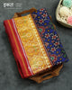 Traditional Navratna Design Red and blue Single Ikat Rajkot Patola Saree