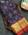 Traditional Navratna Design Red and blue Single Ikat Rajkot Patola Saree