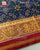 Traditional Navratna Bhat Red and Blue Single Ikat Rajkot Patola Saree