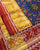 Traditional Navratna Design Red and blue Single Ikat Rajkot Patola Saree