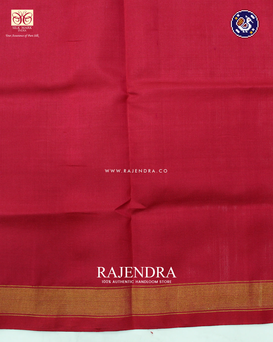 Traditional Navratna Design Red and Blue Rajkot Patola Saree