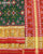 Traditional Navratna Design Red and green Single Ikat Rajkot Patola Saree