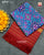 Traditional Navratna Red and Light Blue Semi Double Ikat Rajkot Patola Dupatta