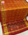 Traditional Navratna Bhat Red and Rust Single Ikat Rajkot Patola Saree