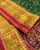 Traditional Navratna Bhat Red and Green Single Ikat Rajkot Patola Saree