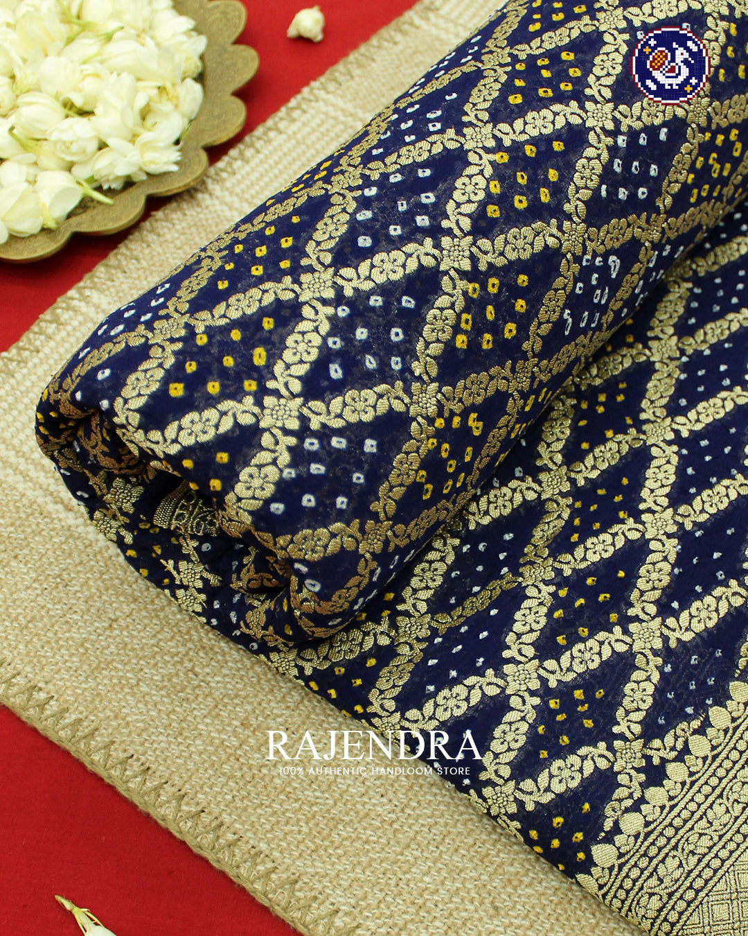 Traditional Khadi Georgette Blue Banarasi Bandhani Saree
