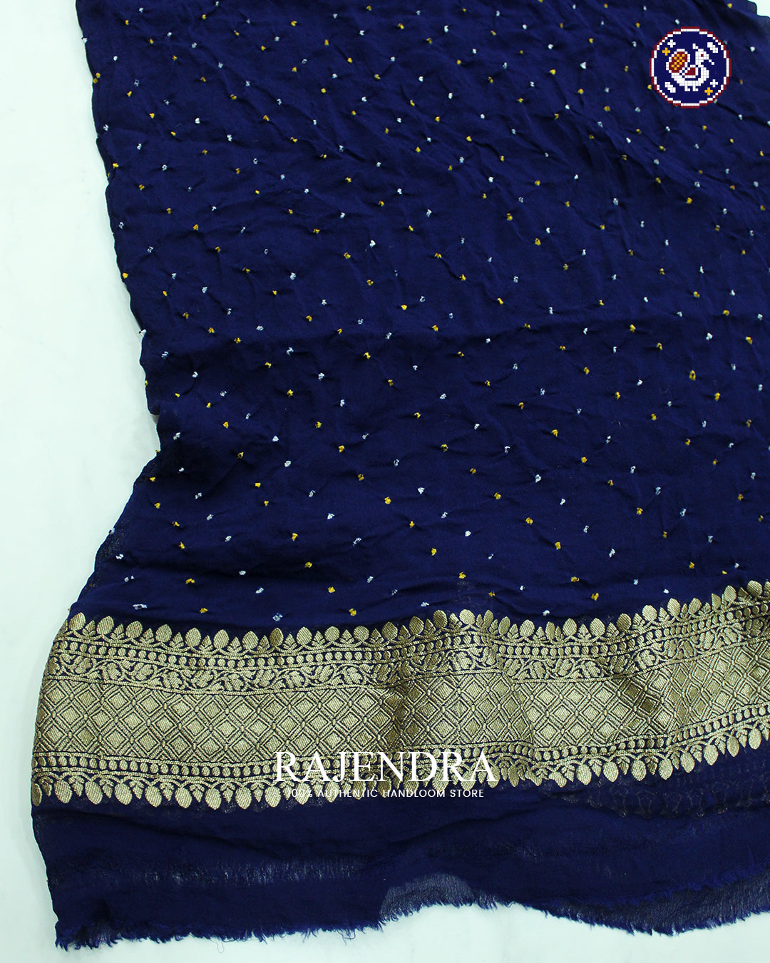 Traditional Khadi Georgette Blue Banarasi Bandhani Saree