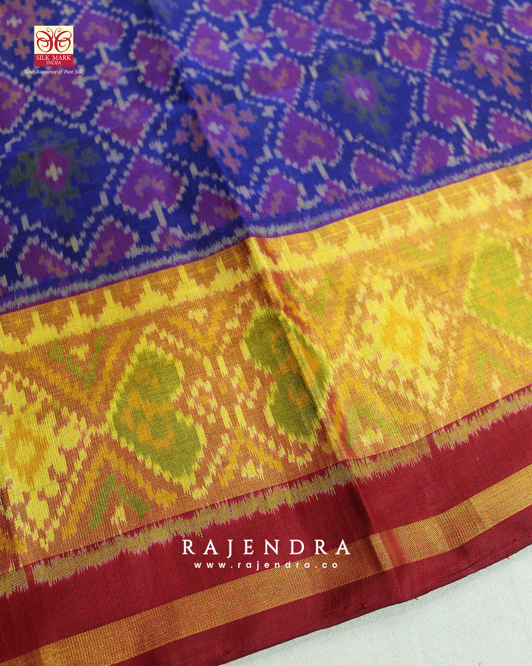 Traditional Panchanda Bhat Purple Single Ikkat Rajkot Patola Saree