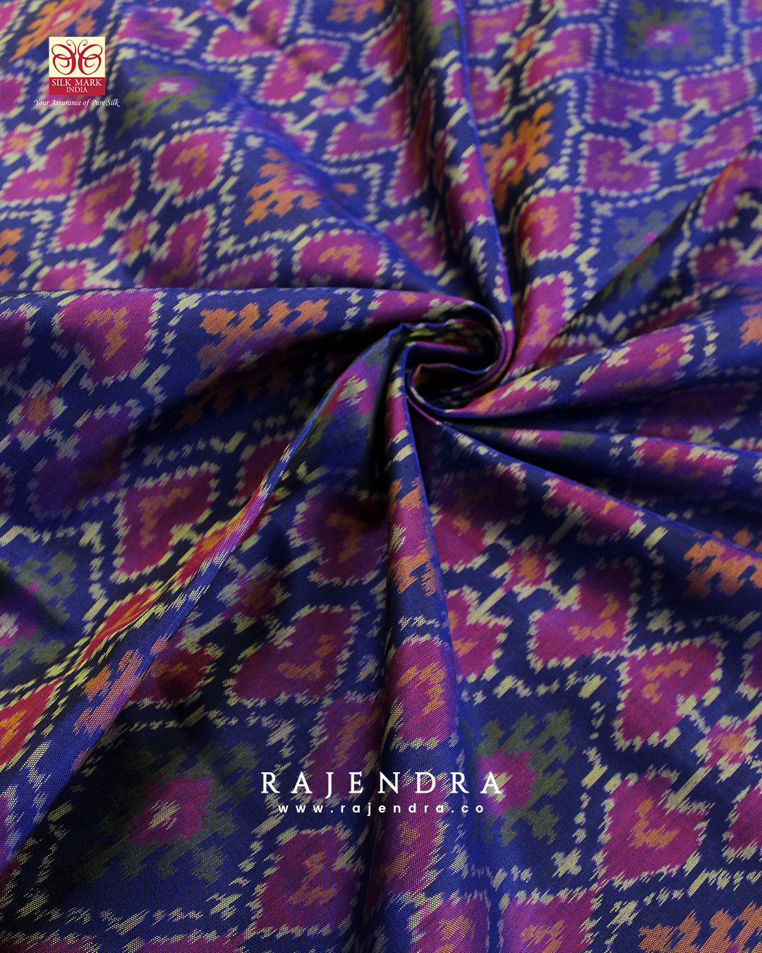 Traditional Panchanda Bhat Purple Single Ikkat Rajkot Patola Saree