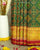 Traditional Panchanda Bhat Red and Green Single Ikat Rajkot Patola Saree