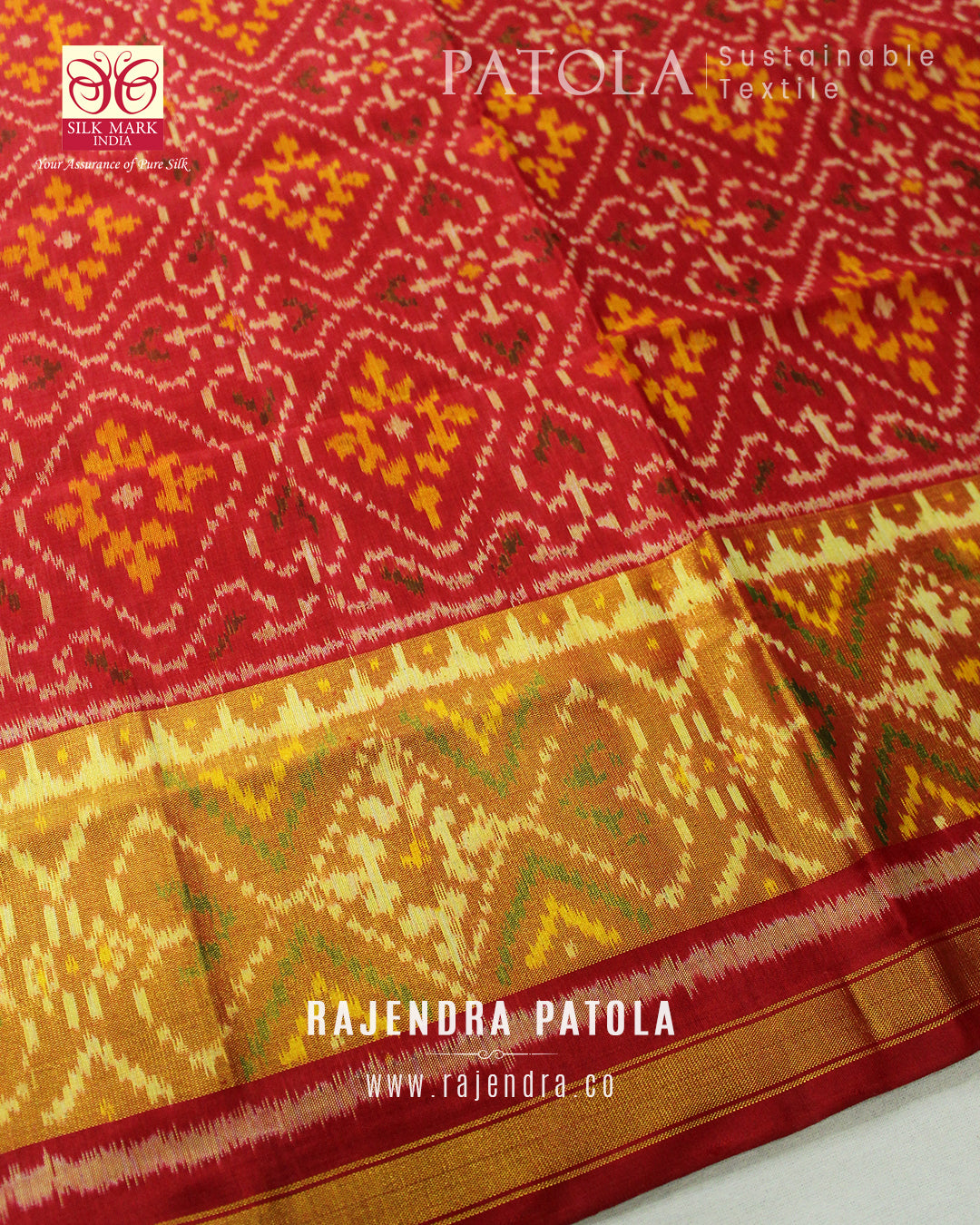 Traditional Panchanda Bhat Single Ikat Rajkot Patola Saree