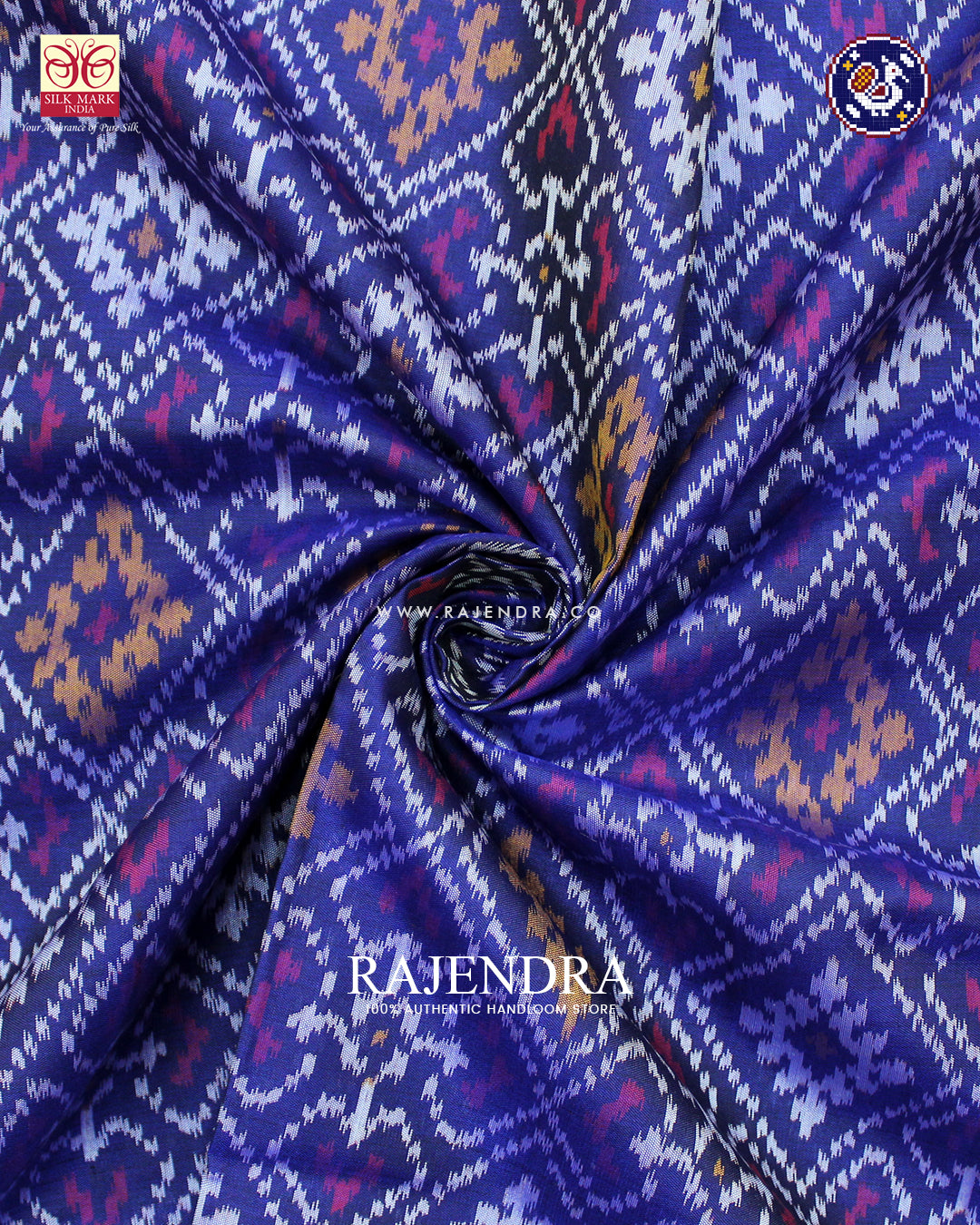 Traditional Panchanda Design Blue Rajkot Patola Saree