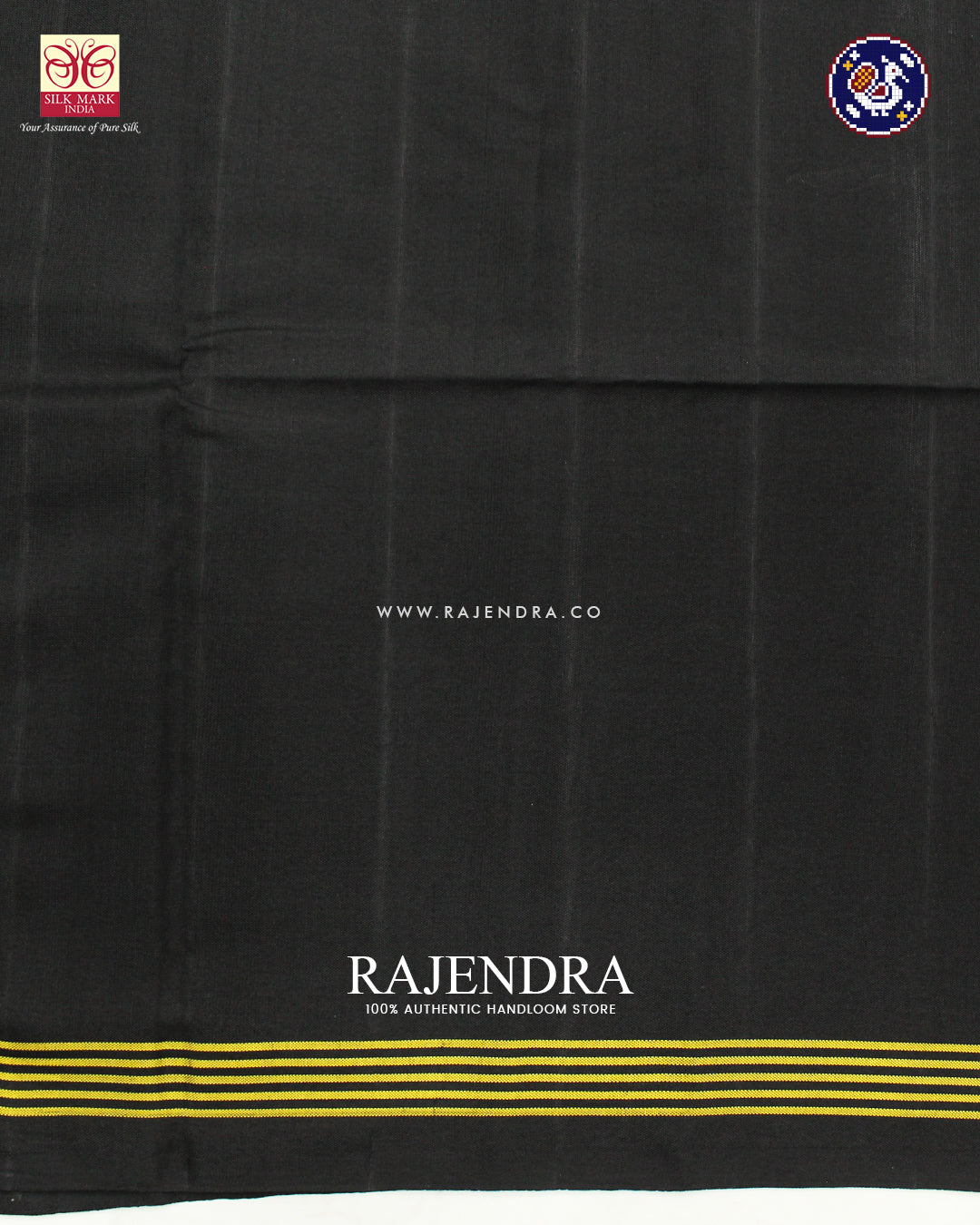 Traditional Panchanda Design Black Ikat Rajkot Patola Saree