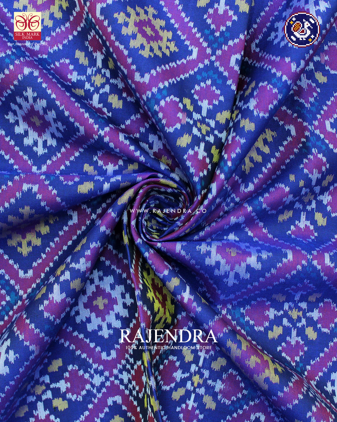 Traditional Panchanda Design Purple Ikat Rajkot Patola Saree
