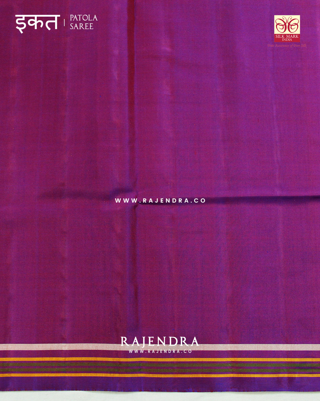 Exclusive Panchanda Design Purple and Blue Semi Double Ikat Rajkot Patola Saree