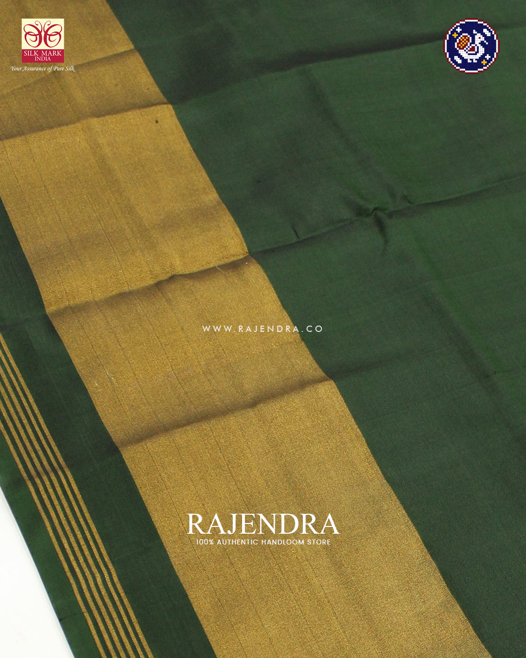 Traditional Panchanda Design Green Mustard Rajkot Patola Saree