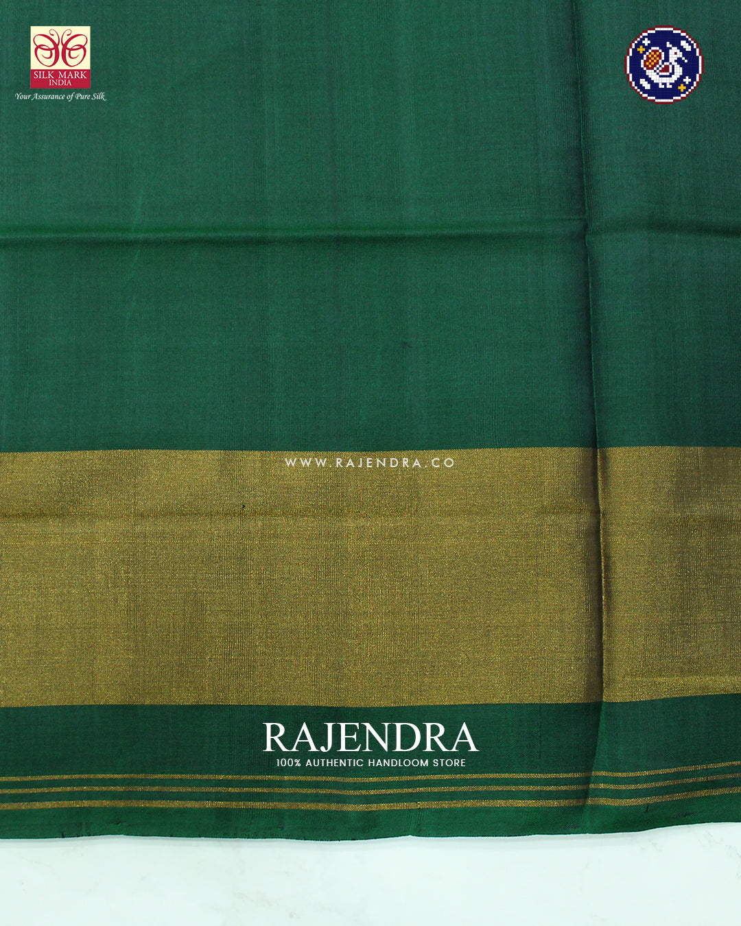 Traditional Panchanda Design Green Rajkot Patola Saree