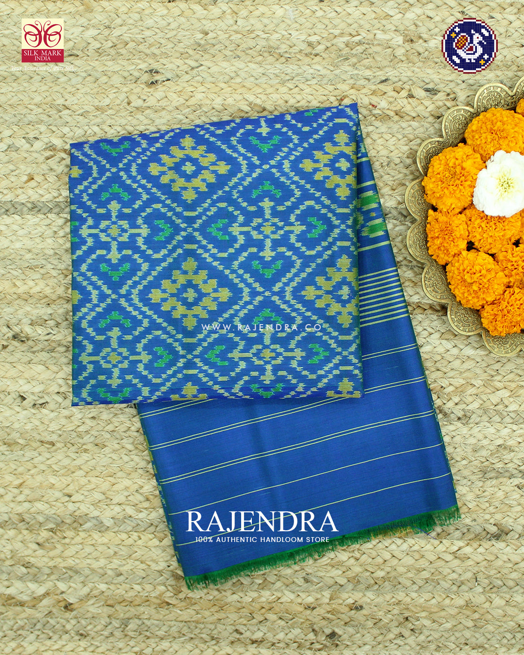 Traditional Panchanda Design Light Blue Rajkot Patola Dupatta